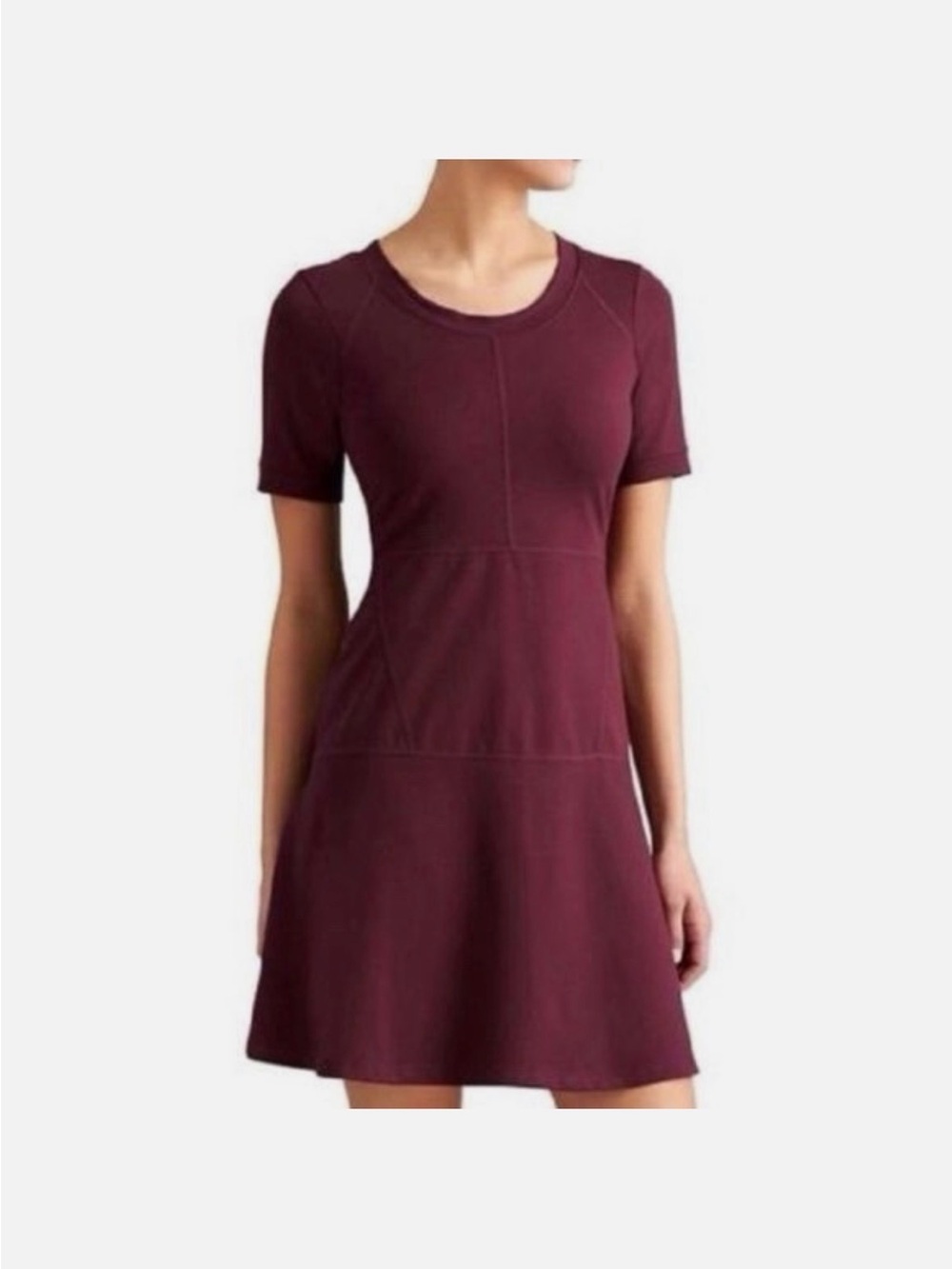 EUC Athleta En Route Fit & Flare Dress in Burgundy